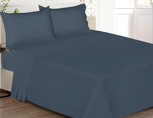 Ruvanti 4 Pcs Full Size Dark Grey Bed Sheets, Extra Soft Brushed 1800 Microfiber Sheet Set, Wrinkle Resistant, Breathable, Luxurious, Deep Pocket, Warm, Include Flat Sheet, Fitted Sheet, 2 Pillowcase.