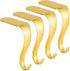 Yuokwer Christmas Stocking Holders for Mantel Set of 4- Stocking Hooks Hanger for Fireplace Christmas Hooks Safety Hang Grip Stockings Clip for Christmas Party Decoration (Gold, Pack of 4)