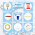 1st Birthday Party Decorations - Blue and Gold Macaron Balloons Arch Garland Kit - Air Pump, Aluminum Foil Paper No.1 Balloon, Gold Confetti Balloons, Gold Balloons, Pine Needles, Pull the Flag - Baby Birthday Decoration - Boy Or Girl