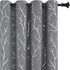 BUHUA Light Grey Blackout Bedroom Curtains,Black Out cCurtains 63 Inch Long 2 Panels,Window Curtains Panels,Thermal Insulated Windproof Elegant Tree Branches Silver Print Drapes 38W x 63L