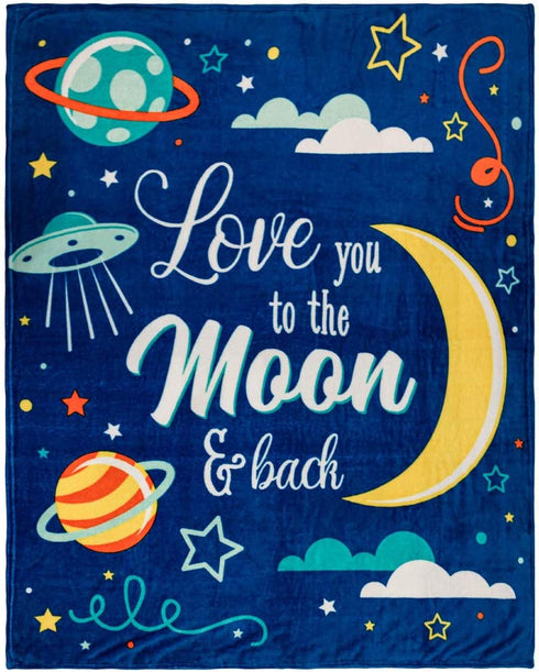 Infinity Republic - Love You to The Moon & Back Super Plush Blanket - Perfect for Babies, Kids, Teens, Gifts, Nurseries, etc!