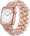 Bling Beaded Bracelet Compatible for Apple Watch 38mm 40mm 41mm 42mm 44mm 45mm 49mm Band,Fohuas Luxury Crystal Glitter Beads Pearl Bangle for iWatch Ultra Series SE 8 7 6 5 4 3 2 1 Glitter Metal Chain Elastic Stretch Jewelry Strap for iphone watch Women G
