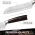ARMZ Santoku Knife - Dishwasher Safe Japenese Chef Knife - Rust Resistant - 7 Inch - Multifunctional Chopping Knife for Meat and Vegetables - Includes Pakkawood Handle and Gift Box