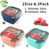 3 Pack Salad Lunch Containers To Go, Vivimee 52 Oz & 38 Oz Large Lunch Containers, 3-Compartment with Dressing Container, Built-in spoon, Reusable Salad Bowl, Salad Containers for Lunch, Fruit, Snack