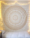 THE ART BOX Wall Tapestry for Bedroom Aesthetic Tapestry Hippie Boho Tapestry Indie Tapestry Bohemian Mandala Tapestry Cool Spiritual Trippy Tapestry Wall Hanging Gold Tapestry