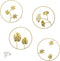 Tinsow 9.5 Inch Iron Wall Sculptures,Gold Metal Ginkgo, Maple, Monstera Leaf Wall Decor Round Wall Ornaments,Easy Installation Great for Bedroom Hanging Parts Hotel Wall Decoration (Gold, 4)