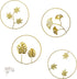 Tinsow 9.5 Inch Iron Wall Sculptures,Gold Metal Ginkgo, Maple, Monstera Leaf Wall Decor Round Wall Ornaments,Easy Installation Great for Bedroom Hanging Parts Hotel Wall Decoration (Gold, 4)