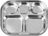 Stainless Steel Divided Plates Tray, 5 Section, Kids Toddlers Babies Small Size, Compact Serving Platter, Dinner Snack, Camping Dishes (2 Pack)