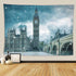 London Wall Decor,Tapestry for Bathroom Room Decor Wall Hanging for Bedroom Wall Art for Living,Big Ben and Westminster Bridge A Cold Snowy Winter Day London United Kingd,/(59"X39")