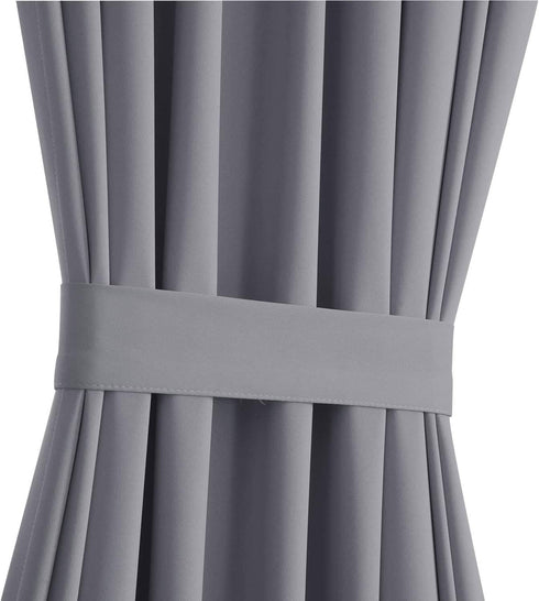 Blackout Door Curtain, Elegance French Door Curtains for Privacy, Thermal Insulated Door Curtain Panels, Room Darkening Door Window Curtain (50" x 72" 2pcs: Grey)