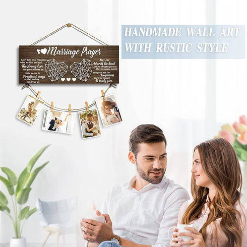Wedding Gifts Bridal Shower Gifts for Bride and Groom Engagement Gifts for couple Anniversary Gifts Valentine˜s Day Present for Husband and Wife Newlywed Marriage Prayer Photo Holder