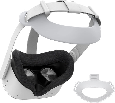KIWI design Headset Strap Pad Replacement for Elite Strap Compatible with Quest 2 (White)