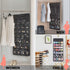 FOREGOER Hanging Jewelry Organizer with Zipper Pocket Double Sided 43 Pockets Large Necklace Earring Accessory Holder Organizer(Black)