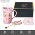 Aunt Gifts from Niece and Nephew - Best Auntie Ever Mug Funny Happy Birthday Presents for Aunty - Pink Marble Ceramic Coffee Cup 14 Oz