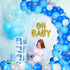 141 PCS Baby Shower Boxes Party Decorations Individual BABY Blocks Design for Boys Girls Baby Shower Decorations Gender Reveal Balloon Arch Kit Birthday Party Backdrop (Light Blue)