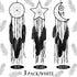 3 Pieces Dream Catcher Moon Sun Star Design Handmade Traditional Design for Wall Hanging Home Decoration (Black)