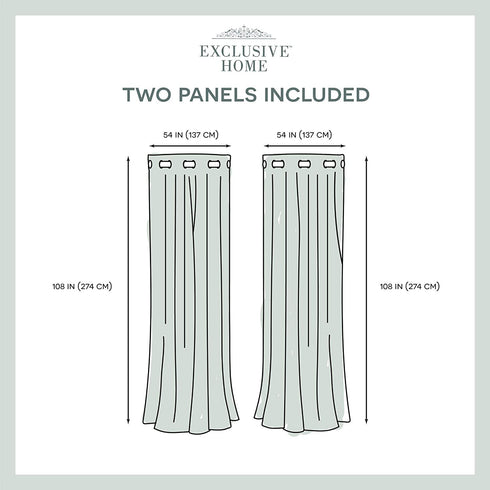 Exclusive Home Curtains Loha Linen Grommet Top Curtain Panel Pair, 54x108, Natural