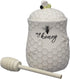 Young's Inc. Ceramic Honey Jar with Wooden Honey Dipper - Farmhouse Kitchen Decor - Tea Accessories