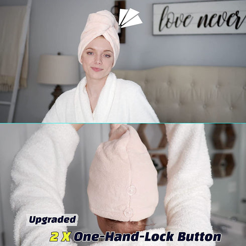 Microfiber Hair Towel - 3 Pack Extra Large 11" X 30" Super Absorbent & Quick Dry Hair Turban for Curly, Long & Thick Hair, Anti Frizz, Hair Repair Towel Wrap for Women, Kids, Rapid Drying Hair Caps
