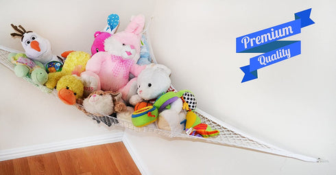 Stuffed Animal Toy Hammock - Best for Keeping Rooms Clean, Organized and Orderly - Comes with an E-Book, Toy Organizer Storage Net is Durable and Easy to Install(Two Pack)