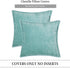 decorUhome Aqua Haze Decorative Throw Pillow Covers 20x20 Inch Set of 2, Farmhouse Chenille Pillow Covers, Velvet Trimmed Edge Pillow Cases for Couch Sofa