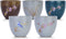 VanEnjoy Sef of 5 Hand-Drawn Traditional Chinese Ceramic Teacup Tea Cups, Floral and Bird Pattern,Bulk Teacup in Gift Box