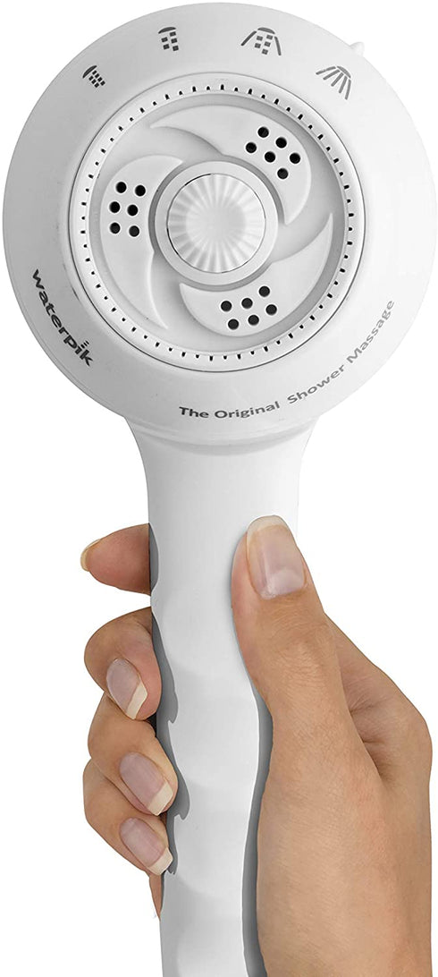 Waterpik SM-451E 1.8 GPM PowerSpray+ Original Shower Massage Shower Head, White
