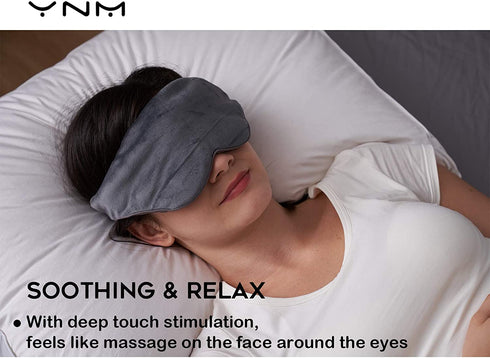 YnM Weighted Eye Mask for Sleep, Relaxation, Cooling Bamboo & Cozy Minky Dual-Sided Weighted Sleep Mask with a Romvable Insert Filled with Glass Beads, 1lb