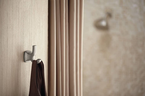 Moen YB5103BN Voss Collection Double Robe Hook, 6.30 x 3.66 x 3.03 inches, Nickel