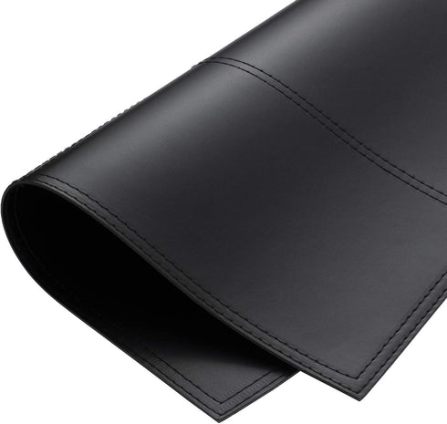 AHHFSMEI Faux Leather Placemats for Dining Table Waterproof Rectangle Place mats Luxury Decor Table Mats Double Faced Set of 6 (Black)