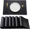 AHHFSMEI Faux Leather Placemats for Dining Table Waterproof Rectangle Place mats Luxury Decor Table Mats Double Faced Set of 6 (Black)
