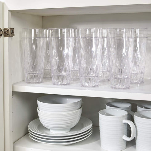 Palmetto 20-ounce Clear Plastic Tumblers | set of 16