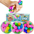 YoYa Toys DNA Balls Stress Balls Fidget Pack - Colorful Beads Squeezing Stress Relief Ball For Adults and Kids - Squishy Rubber Balls Toys Great For ADHD, Stress, Anxiety, Bad Habits and More - 3 Pack