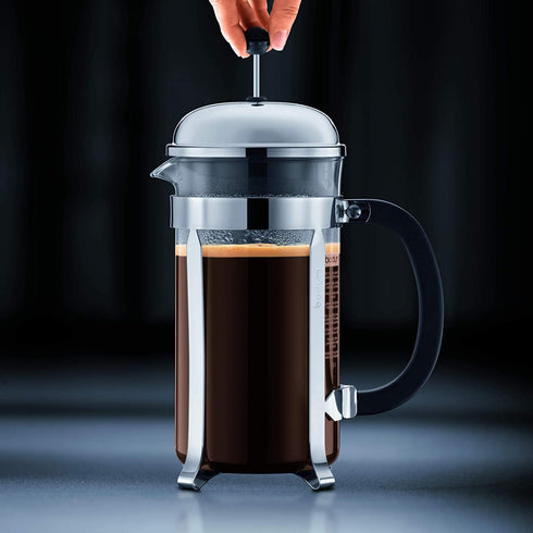 BODUM 1928-57, Matte Chrome Chambord 8-Cup Coffee Maker, 34-Ounce, 34 Oz