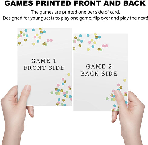 Baby Shower Games (Set of 6 Fun Activities for 25 Guests), Neutral Greenery Floral Eucalyptus Theme For Boy or Girl
