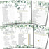 Baby Shower Games (Set of 6 Fun Activities for 25 Guests), Neutral Greenery Floral Eucalyptus Theme For Boy or Girl