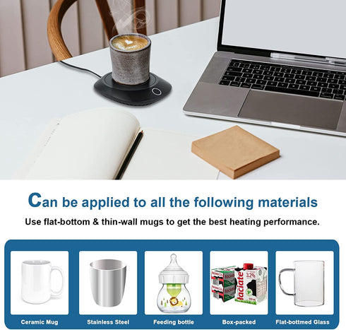 Coffee Mug Warmer Smart Beverage Warmer,Coffee Cup Warmer for Desk with Auto Shut Off Mug Heater & Detachable Cable,Milk Tea Cocoa Candle Warmer Heating Plate,Coffee Warmer for Desk Office Home Gift