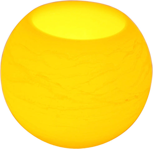 EcoGecko 4.63 Inch Round Wax Sphere LED Flameless Candle with 5 Hour Timer, AA Batteries, Super Long Battery Life