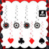 45 Piece Casino Party Decoration Supplies Set, Poker Birthday Banner Triangle Banner Tassel Garland Cake Topper Latex Balloon Hanging Swirl Paper Pom Poms for Halloween Decoracion De Casino