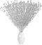 EOPER 60 Pieces 4mm Pearls String Wedding Bouquet Floral Beaded Sticks for DIY Bride Bouquet, Wedding Party Garland Decor, Table Centerpiece, Sliver