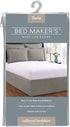 Levinsohn Bed Maker's Tailored Wrap-Around Bedskirt Never Lift Your Mattress Classic 14? Drop Length Pleated Styling, Twin, Soft Silver