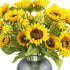 Htmeing Artificial Sunflowers Silk Flowers Fake Branches Decorative Plants Stems for Home Office Shop Decor (2pcs)
