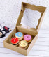 15-Pack 10"x10"x3"Brown Bakery Boxes with PVC Window for Pie and Cookies Boxes Large Natural Craft Paper Box 10x10x3inch (Brown, 15)