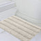 Bath Rugs Ultra Thick and Soft Texture Bath Mat Chenille Plush Striped Floor Mats Hand Tufted Bath Rug with Non-Slip Backing Door Mat for Kitchen/Entryway (Cream - 20" x 32")