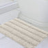 Bath Rugs Ultra Thick and Soft Texture Bath Mat Chenille Plush Striped Floor Mats Hand Tufted Bath Rug with Non-Slip Backing Door Mat for Kitchen/Entryway (Cream - 20" x 32")