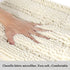Bath Rugs Ultra Thick and Soft Texture Bath Mat Chenille Plush Striped Floor Mats Hand Tufted Bath Rug with Non-Slip Backing Door Mat for Kitchen/Entryway (Cream - 20" x 32")