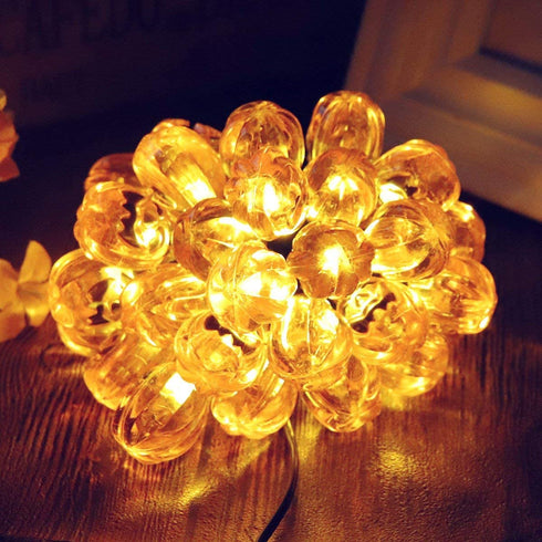Yostyle Halloween Decor Pumpkin String Lights, Solar String Light,20ft 30 LED Outdoor Decorative Lights for Patio, Garden, Gate, Yard, Halloween Christmas Decoration (IP65 Waterproof,Warm White)