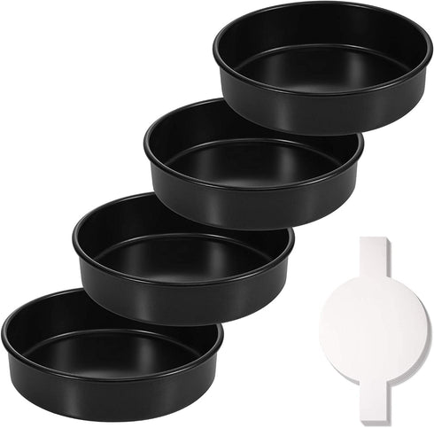 6 Inch Cake Pans Set of 4, Nonstick Round Cake Pans with 120 Pieces Parchment Paper, Dishwasher Safe