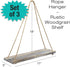 Excello Global Products Rustic Distressed Wood Hanging Shelves: 17-Inch with Swing Rope Floating Shelves (Brown - Pack of 3)