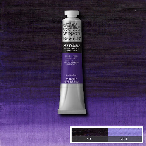 Winsor & Newton Artisan Water Mixable Oil Colour Paint, 200ml Tube, Dioxazine Purple